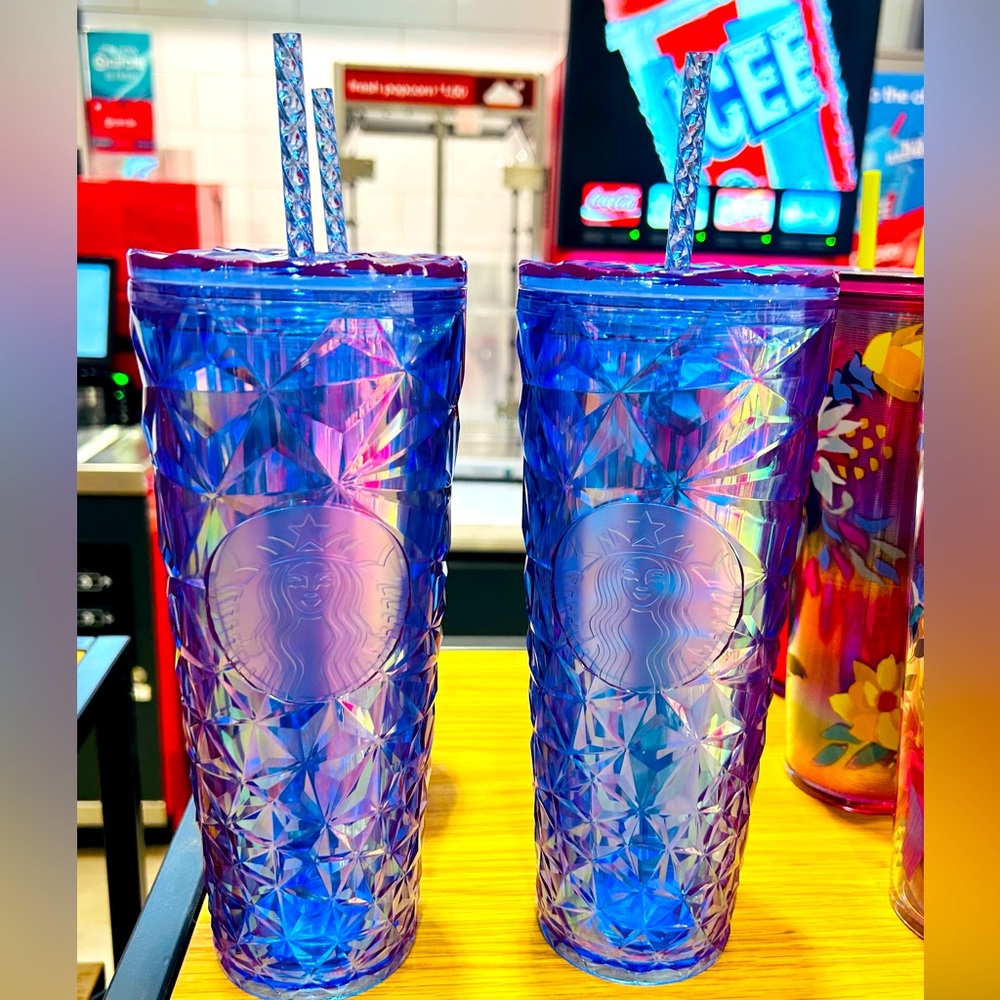 Starbucks Purple Diamond Prism Cup Crystal Jeweled Tumbler 24oz Venti New 2024